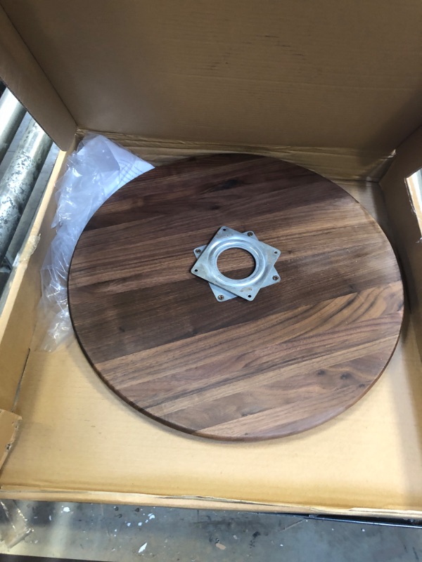 Photo 3 of MAGIGO 18 Inches Black Walnut Wood Lazy Susan, Solid Wooden Round Kitchen Turntable Rotating Tray