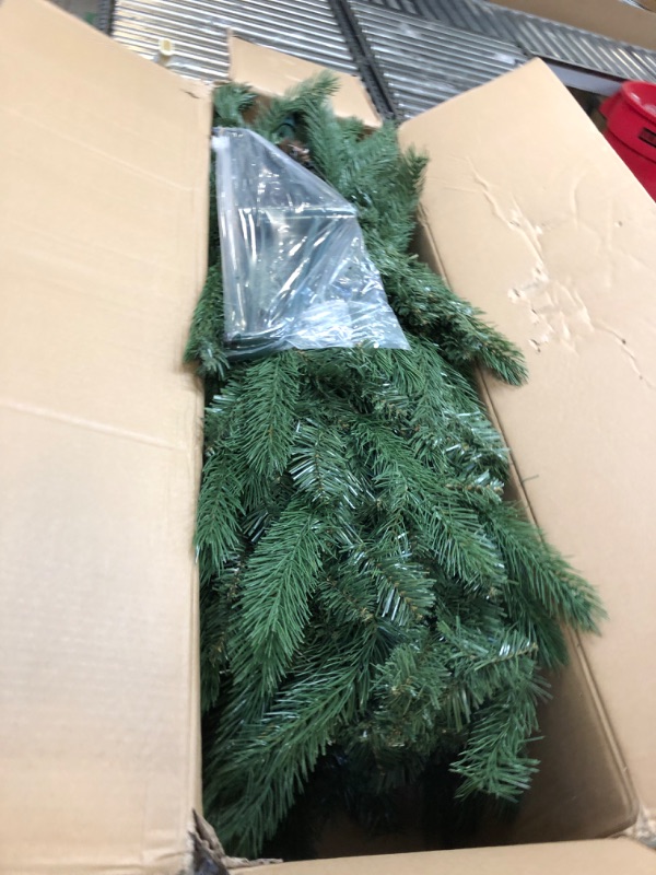 Photo 2 of 7ft Christmas Tree, Premium Hinged Spruce Artificial Holiday Christmas Pine Tree, Ideal for Home, Office, and Xmas Party Decoration, Includes Metal Foldable Stand… 7 Ft NO Pre-Lit