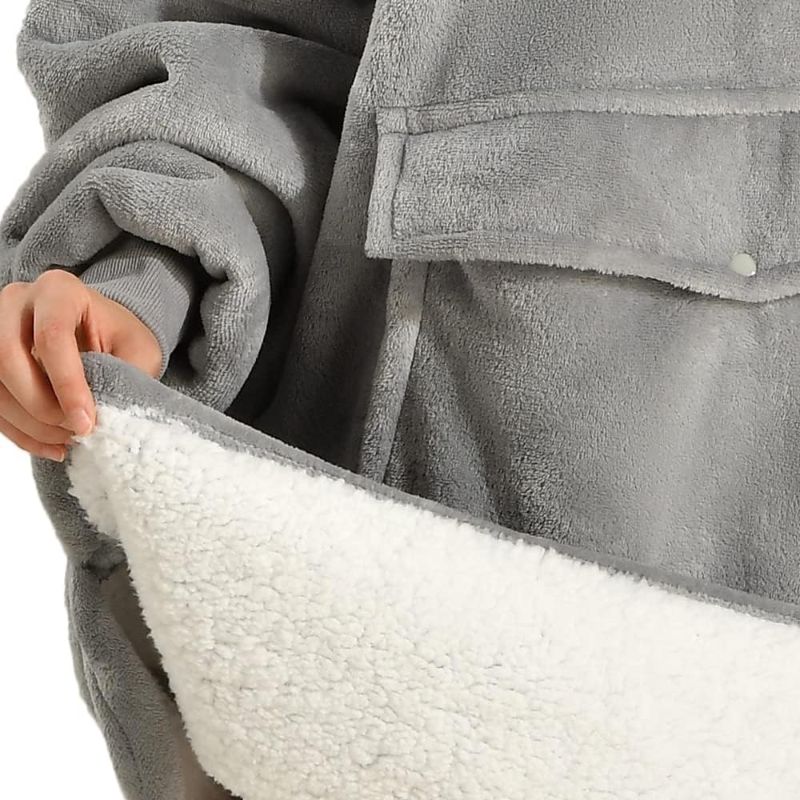 Photo 1 of Krifey Wearable Blanket Hoodie, Oversized Sherpa Hooded for Women and Men, Cozy Sweatshirt with Giant Pocket
