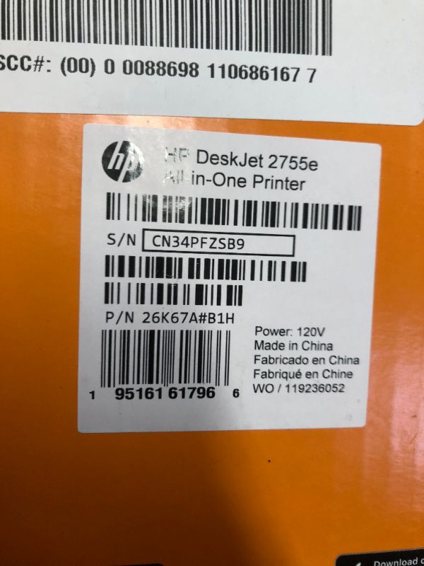 Photo 2 of HP DeskJet 2755e Wireless Color All-in-One Printer 