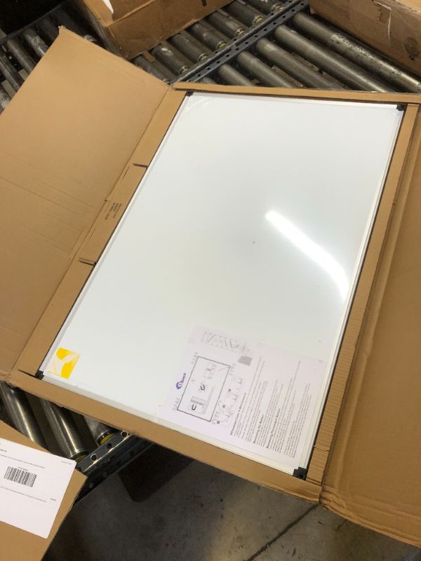 Photo 2 of XBoard Magnetic Dry Erase Board/Whiteboard, 36 X 24 Inches, Double Sided White Board,1 Dry Eraser & 3 Dry Erase Markers & 4 Push Pin Magnets 36" x 24"