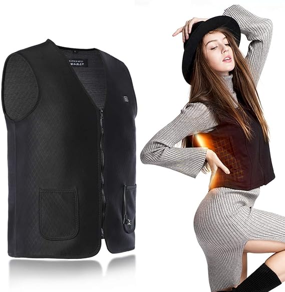 Photo 1 of Heated Vest, Men Women USB Heating Jacket with 5 Heating Zones, Electric Heating Body Warm Gilet for outdoor
