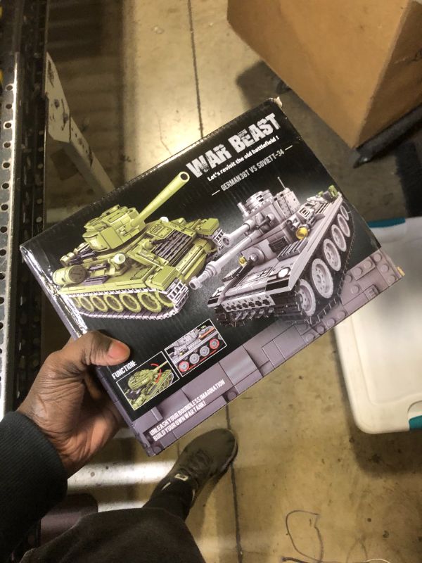 Photo 2 of WW2 Army Tanks Toy Building Kit, Create a Soviet T-34 Tank & a German Panzer 38(t) Tank, Great Military Model Toys Gift for Boys, Kids, and Teens Age 8+ (1008 Pieces)