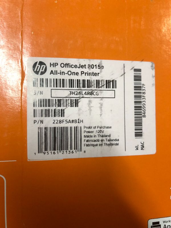 Photo 2 of HP OfficeJet 8015e Wireless Color All-in-One Printer 