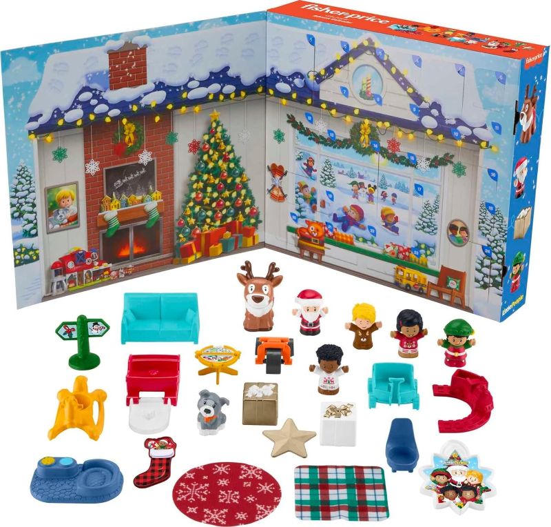 Photo 1 of Fisher-Price Little People Advent Calendar, Christmas santa playset, 24 Toys for Pretend Play, Gift for Toddlers and Preschool Kids Ages 1 to 5 Years