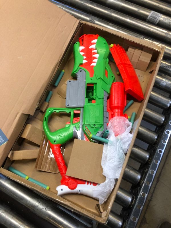 Photo 2 of NERF DinoSquad Rex-Rampage Motorized Dart Blaster, 10-Dart Clip, 20 Official Darts, 10-Dart Storage- T-Rex Dinosaur Design Frustration-Free Packaging