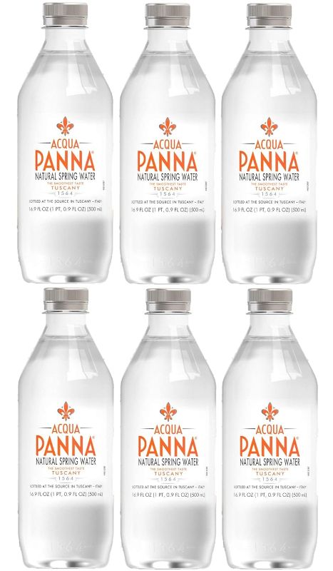 Photo 1 of Acqua Panna Natural Spring Water, 500mL Bottles, Pack of 6
