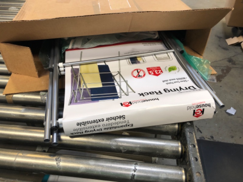 Photo 1 of Household Essentials 5127 Collapsible Expandable Metal Clothes Drying Rack - Dry Wet Laundry Indoors - Satin Silver