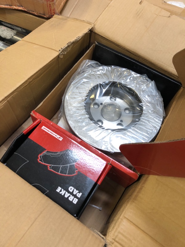 Photo 2 of A-Premium 10.83 inch(275mm) Front Vented Disc Brake Rotors + Ceramic Pads Kit Compatible with Select Pontiac and Toyota Models - Corolla 2003-2008, Matrix 2003-2008, Vibe 2003-2008, 1.8L, 6-PC Set