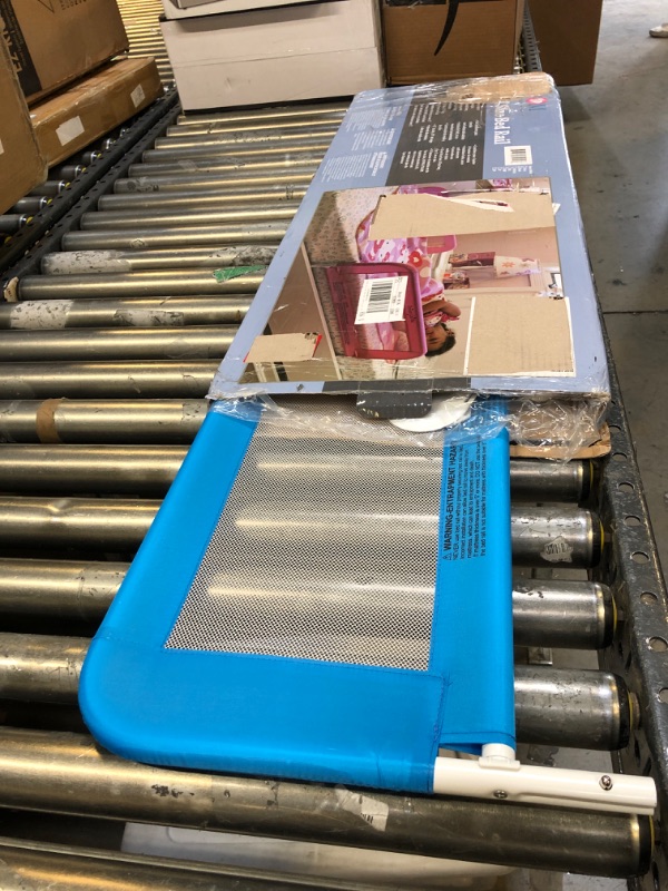 Photo 1 of Dream On Me Adjustable Mesh Bed Rail, Two Height Levels, Ready To Use, Compatible with Adult Twin Size Beds, All Steel construction, Equipped with Guard Gap, Durable Nylon Fabric Mesh, Blue
