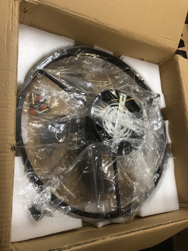 Photo 1 of DAFOLOGIA Ceiling Fan with Lights Semi Flush Mount Low Profile Fan Light LED Remote Control Dimming 6-Level Wind Speed with Hidden Blades (Black)