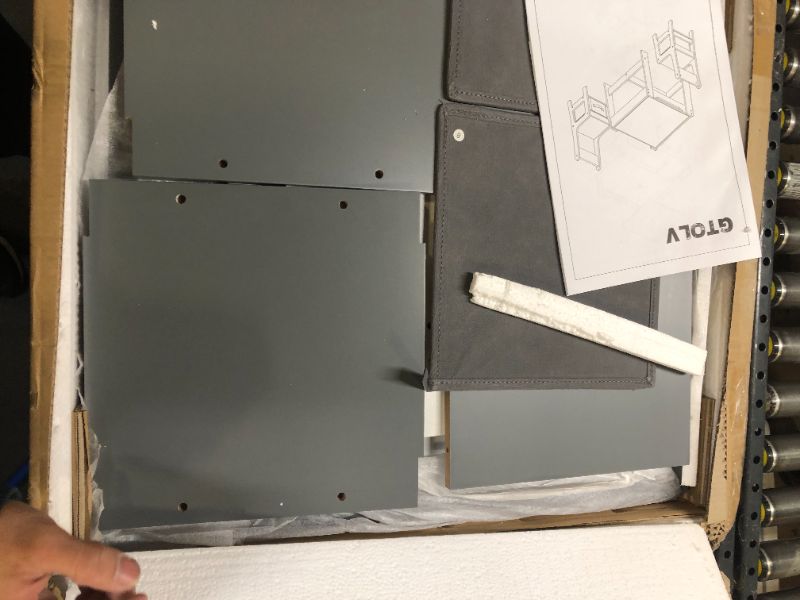 Photo 1 of Kids Table and Chair Set, 3 in 1 Wooden Activity Table with Storage Drawer for Toddlers Drawing, Reading, Crafts, Play, 2 in 1 Detachable Tabletop Table and Chair Set for Home, Nursery, Playroom Gray & White