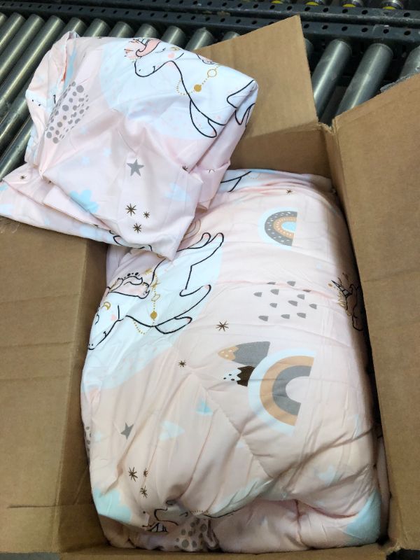 Photo 2 of 3PC UNICORN BLANKET SET, PINK 