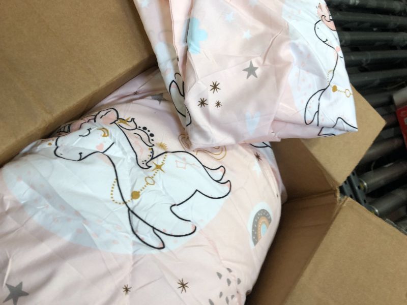 Photo 1 of 3PC UNICORN BLANKET SET, PINK 