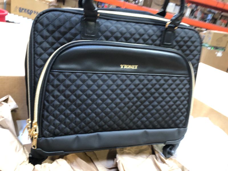 Photo 1 of Ytonet Rolling Briefcase for Women, 17.3 Inch Rolling Laptop Bag with Wheels & TSA Lock, Water Rresistant Overnight Rolling Computer Bag on Wheels Roller Bag for Travel Business Work, Black