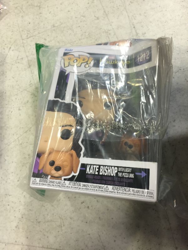 Photo 2 of Funko Pop! & Buddy Marvel: Hawkeye - Kate Bishop with Lucky Pizza Dog Vinyl Bobblehead