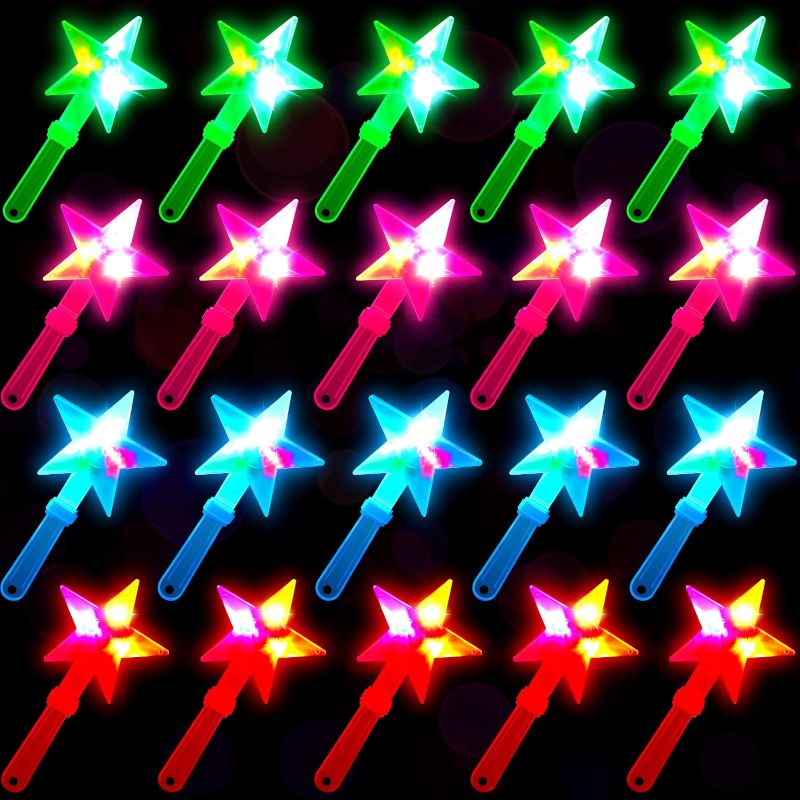 Photo 1 of 20 Pcs 10.6 Inch LED Star Hand Clapper, Light up Star Shape Clappers Noise Makers Glow in the Dark Party Supplies Large Clappers 4 Color Plastic Noisemakers Party Favors for Sporting Events Graduation
