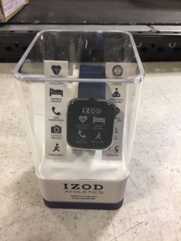 Photo 2 of IZOD Unisex Smart Watch with Plastic Strap in Silver and Navy One Size IZO9398