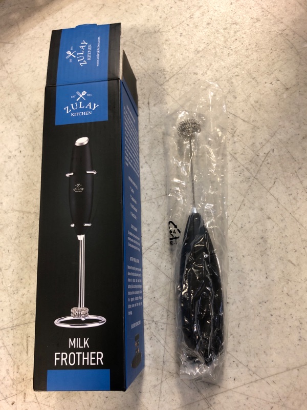 Photo 2 of Zulay Double Whisk Milk Frother Handheld Mixer High Powered For Coffee With Improved Motor - Electric Drink Mixer For Cappuccino, Frappe, Matcha & More, Twin Whisk - Black