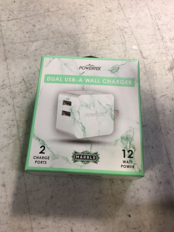 Photo 2 of Liquipel Dual USB-A Wall Charger Marble - Mint
