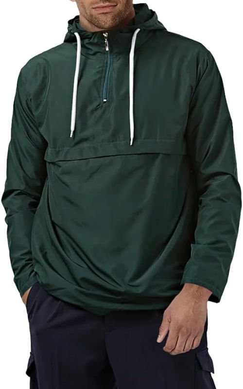 Photo 1 of Gafeng Mens Quarter-Zip Pullover Hoodies Long Sleeve Drawstring Waterproof Sweatshirts Outdoor Sport Jacket- SIZE XL 
