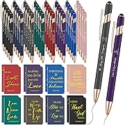 Photo 1 of Yeaqee 40 Sets Christmas Gift Bulk Bible Pens Notepads Set 40 Pcs Religious Christian Notebooks 40 Pcs Inspirational Pens Motivational Journal Christmas 