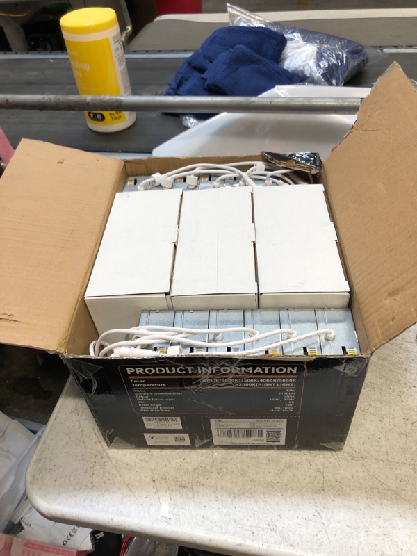 Photo 2 of Amico 12 Pack 6 Inch 5CCT LED Recessed Ceiling Light with Night Light, 2700K/3000K/3500K/4000K/5000K Selectable Ultra-Thin Recessed Lighting, 12W=110W, 1100LM, Dimmable Canless Wafer Downlight - ETL