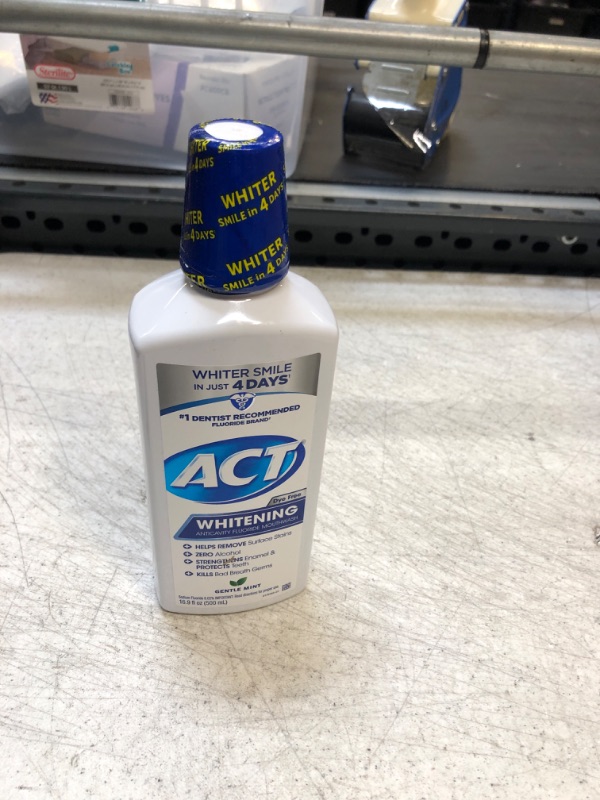 Photo 2 of ACT Whitening + Anticavity Fluoride Mouthwash 16.9 fl. oz. With Zero Alcohol, Dye Free, Gentle Mint