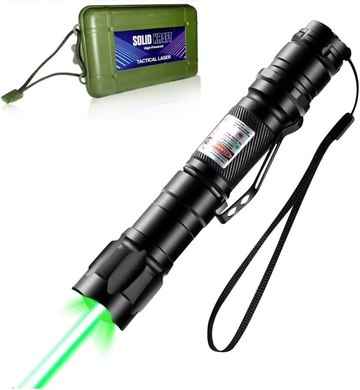 Photo 1 of SolidKraft High Power Green Laser Pointer, Tactical Long Range Laser, Rechargeable Laser Single-Press On/Off, Adjustable Focus High Power Laser Pointer With Carrying Case
