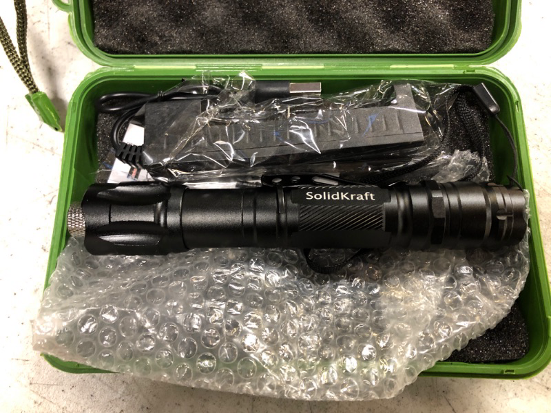 Photo 2 of SolidKraft High Power Green Laser Pointer, Tactical Long Range Laser, Rechargeable Laser Single-Press On/Off, Adjustable Focus High Power Laser Pointer With Carrying Case
