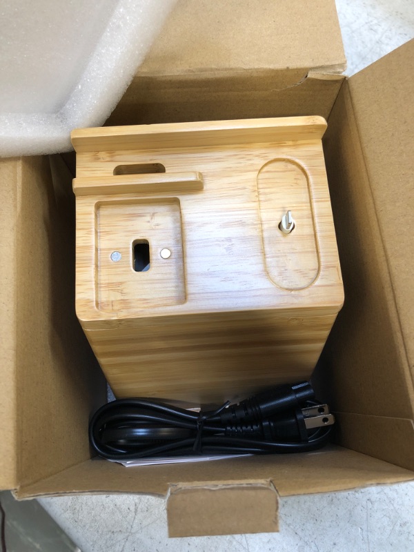 Photo 2 of Bamboo Wireless Charging Station for iPhone, OthoKing 3 in 1 Wood Charging Docking & Organizer for iWatch/AirPods, Wireless Charging Stand for iPhone 14/13/12/11/Pro/Max/XS/Max/XR/XS/X-Orange