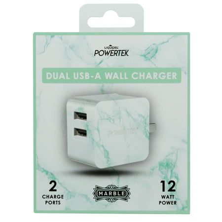 Photo 1 of Liquipel Dual USB-a Wall Charger Marble - Mint
