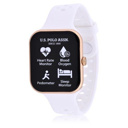 Photo 1 of U.S. Polo Association Adult Unisex Smart Watch in Gold and White - US6140BU
