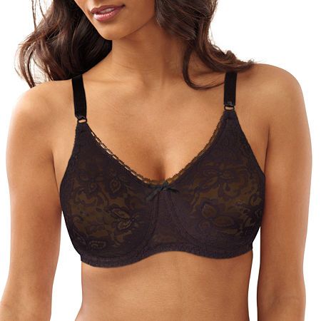 Photo 1 of Bali Women's Lace 'N Smooth Seamless Cup Underwire Bra in Black (3432) | Size 34C | HerRoom.com
