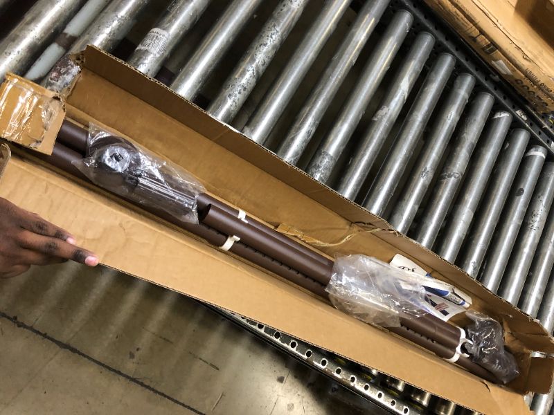 Photo 1 of Tension Shower Curtain, Spring Shower Tension Curtain Rod, Closet Rod, for Windows or Shower, Rust Resistant Easy to Install, Umimile (Brown, 51-126”) Brown 51-126”