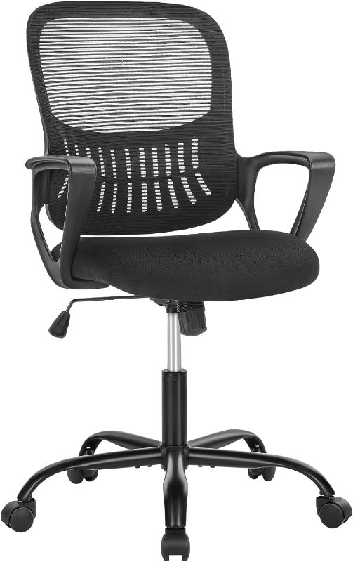 Photo 1 of NEWBULIG Office Desk Flip-Up Arms, Ergonomic Adjustable Height, Swivel Rolling Rock & Lock, Breathable Mesh Back Computer Lumbar Support, 1 Chair, Black-01
