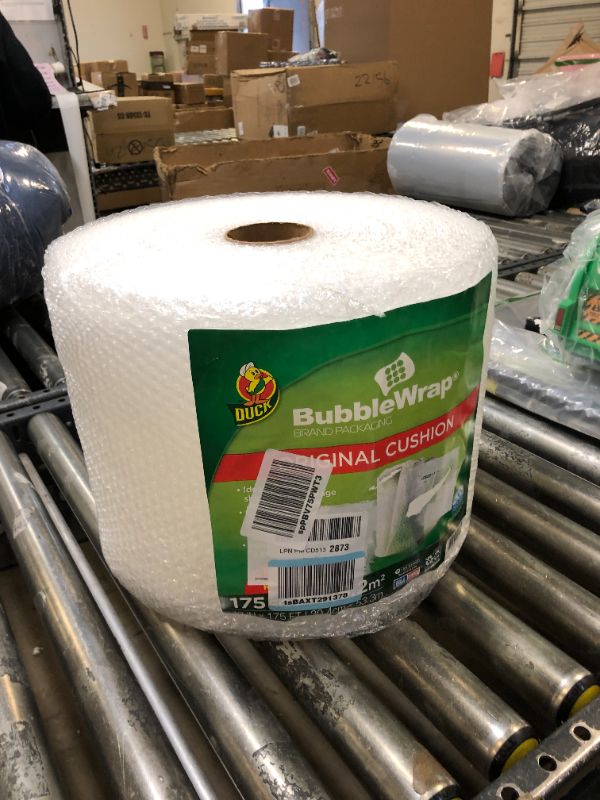 Photo 2 of Duck Brand Bubble Wrap Roll, Original Bubble Cushioning, 12" x 175', Perforated Every 12" (1053440), Clear 12 in. x 175 ft.