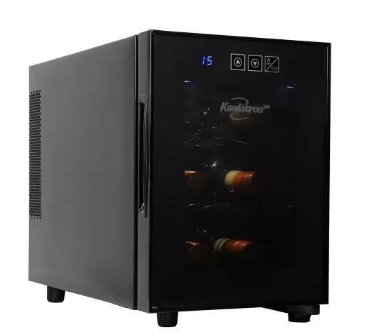 Photo 1 of 6 Bottle Wine Cooler, Black, 0.65 cu. ft.. (16L) Freestanding Thermoelectric Wine Fridge
