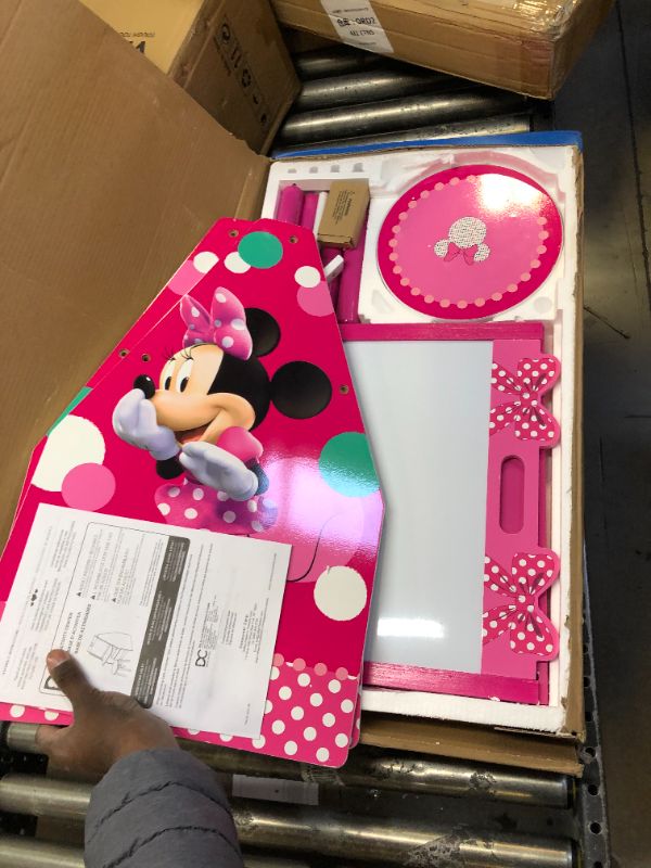 Photo 3 of Delta Children Kids Easel and Play Station – Ideal for Arts & Crafts, Drawing, Homeschooling and More - Greenguard Gold Certified, Disney Minnie Mouse