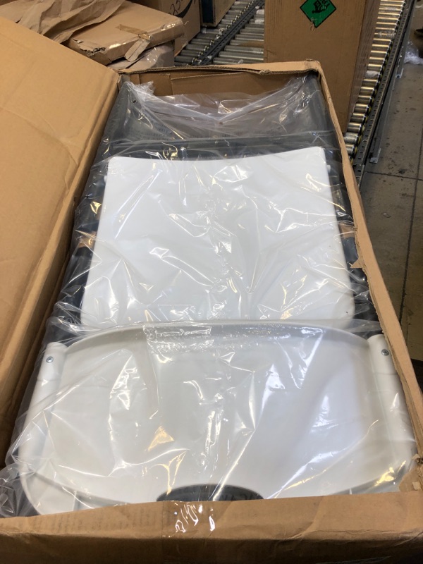 Photo 1 of Amazon Basics Folding Plastic Chair with 350-Pound Capacity - 6-Pack, White 6-Pack White Plastic Chair