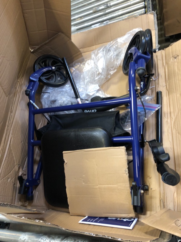 Photo 2 of Drive Medical 10257BL-1 4-Wheel Rollator Walker With Seat & Removable Back Support, Blue