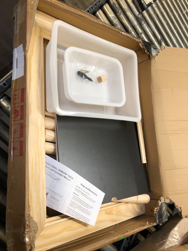 Photo 1 of Beright Sensory Table with 3 Storage Bins, Kid's Table Play Sand Table Indoor, for Birthday, Christmas and Thanksgiving Gift