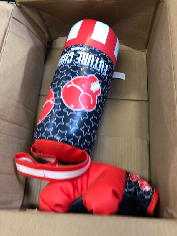 Photo 2 of Franklin Sports Future Champs Kids’ Mini Boxing Set – Includes Kids’ Boxing Gloves – Punching Bag & Door Jam Bracket with Rope for Adjustable Punching Bag 4.75 x 4.75 x 12