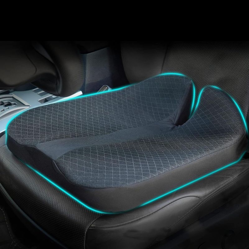 Photo 1 of 2023 Upgrades Car Coccyx Seat Cushion Pad for Sciatica Tailbone Pain Relief, Heightening Wedge Booster Seat Cushion for Short People Driving, Truck Driver, for Truck Accessories Office Chair
