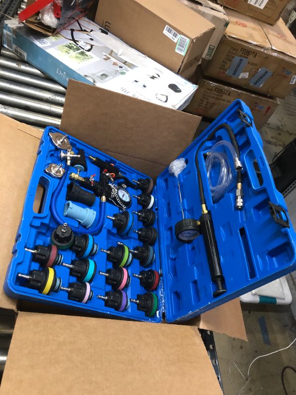 Photo 3 of 28pcs Universal Radiator Pressure Tester Kit, coolant Pressure Tester kit coolant Vacuum Refill kit for Cooling System
