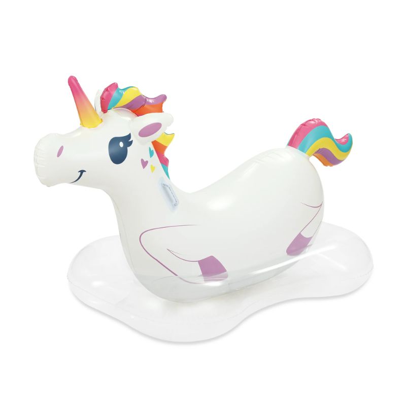 Photo 1 of 4 PACK Inflatable Unicorn Ride-on Pool Float, White, for Kids and Adults
