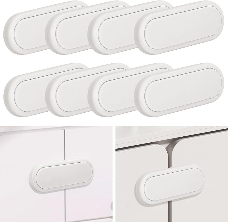 Photo 1 of BiSiViO 8 Pack Child Safety Cabinets Locks, Baby Proofing Cabinet Latches for Drawers, Oven, Dishwasher, Fridge, Kitchen System, Pantry, 3M Adhesive Pads No Drill No Tool
