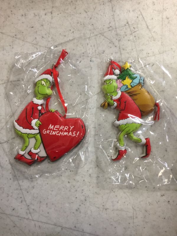 Photo 2 of 2 Pcs Christmas Decorations Christmas Tree Hanging Ornaments - How The Green Monster Stole Christmas Funny Stole Christmas Tree Resin Pendant Ornaments Decor Style 3
