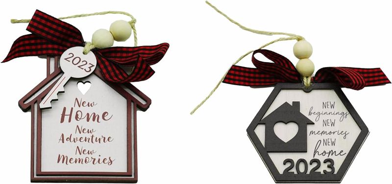 Photo 1 of Abrihome House Warming Gifts New Home, Housewarming Gifts for New House Family Presents Wedding Gift for Couple Womem Ideas Christmas Ornament (Natural+White, 1)
