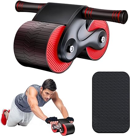 Photo 1 of Automatic Rebound Abdominal Wheel Kit - Ab Roller Workout Equipment, Exercise Equipment for & Core Strength Training, Home Gym Fitness Machine with Knee Pad Accessories Men Women